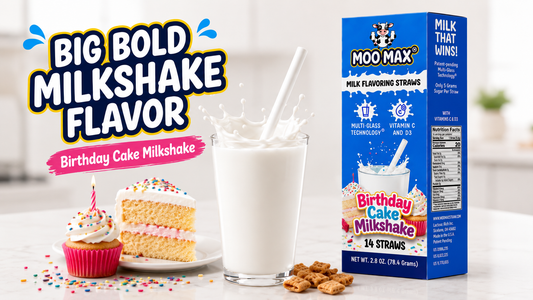 MooMax Birthday Cake Milkshake Milk Flavoring Straws box