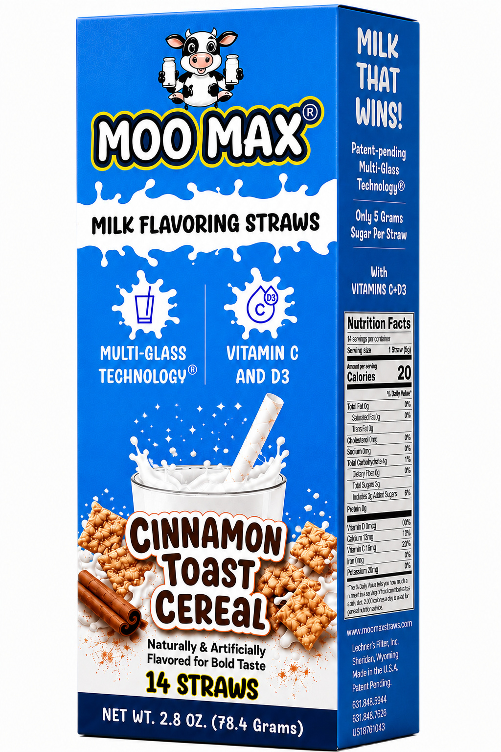MooMax Cinnamon Toast Cereal Milk Flavoring Straws
